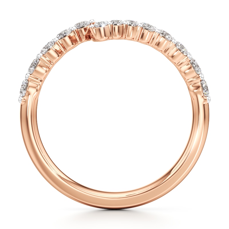 Main Image 2 of J'Lure Lab-Grown Diamond Contour Wedding Band 1/2 ct tw 18K Rose Gold