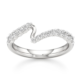 J'Lure Lab-Grown Diamond Contour Wedding Band 3/8 ct tw 18K White Gold