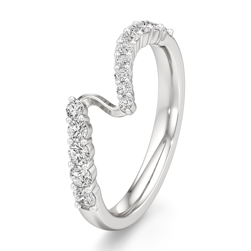 Main Image 4 of J'Lure Lab-Grown Diamond Contour Wedding Band 3/8 ct tw 18K White Gold