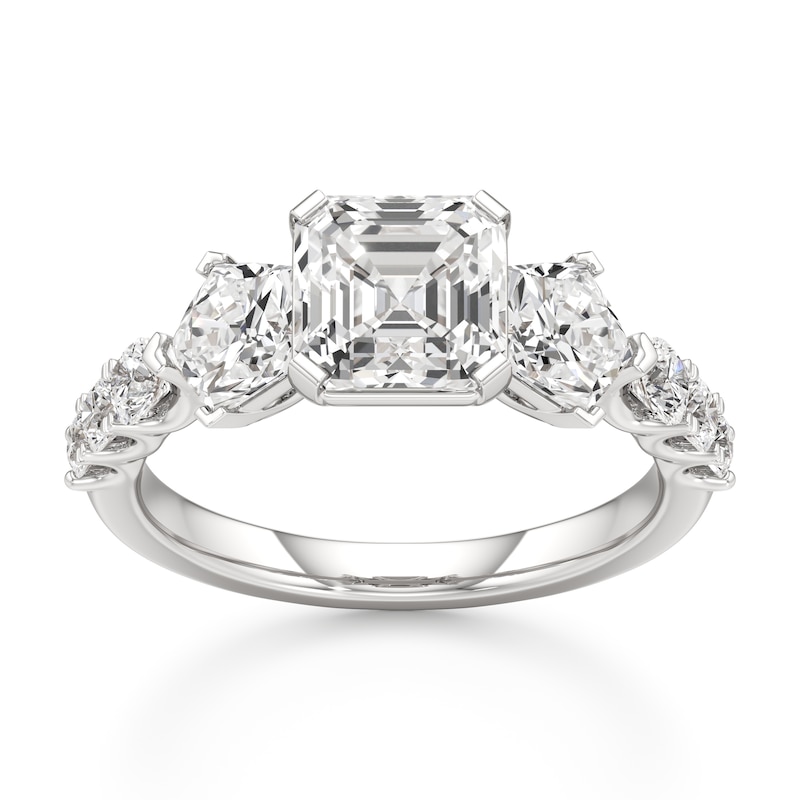 Main Image 1 of J'Lure Square-Emerald Step-Cut Lab-Grown Diamond Engagement Ring 3-1/2 ct tw 18K White Gold