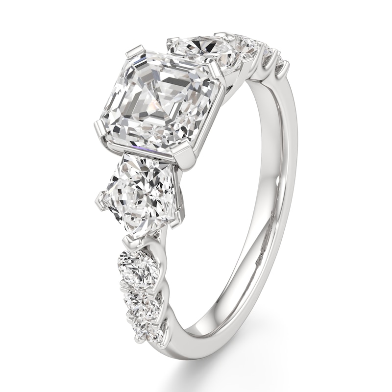 Main Image 4 of J'Lure Square-Emerald Step-Cut Lab-Grown Diamond Engagement Ring 3-1/2 ct tw 18K White Gold