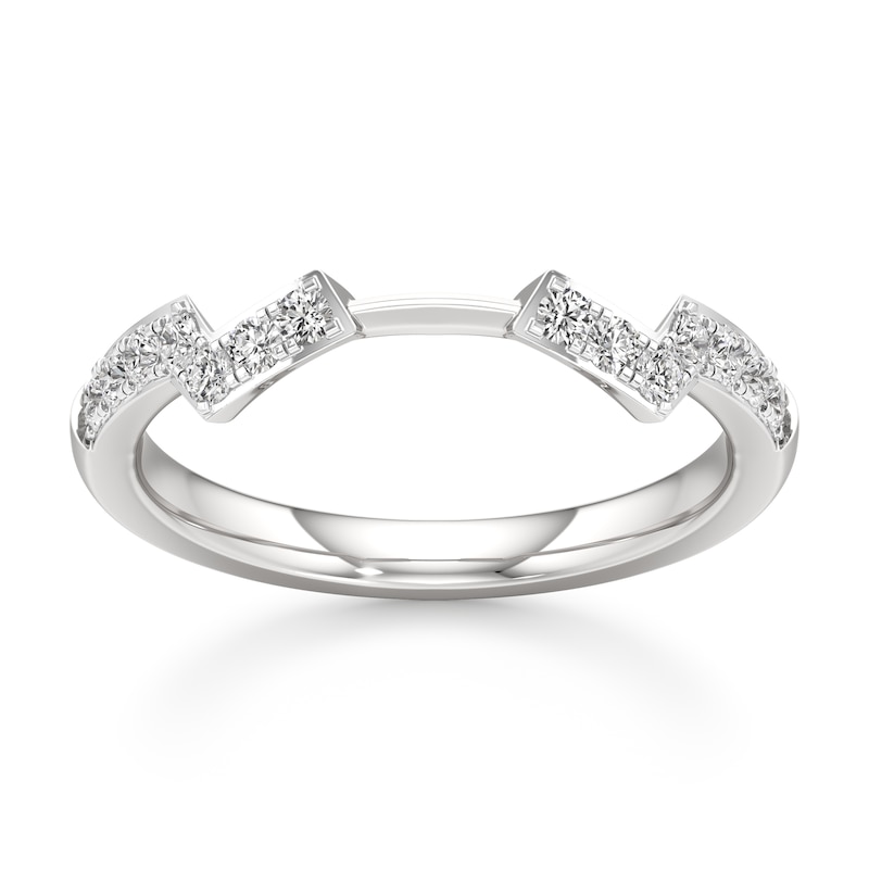 Main Image 1 of J'Lure Lab-Grown Diamond Angled Contour Wedding Band 1/4 ct tw 18K White Gold