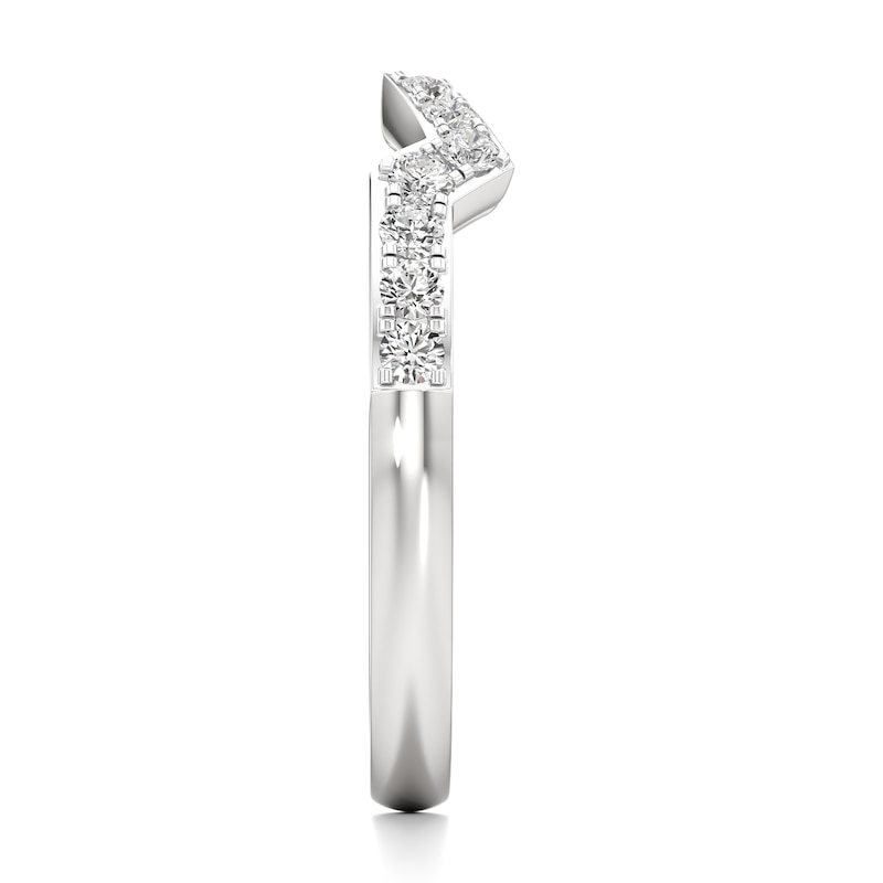 Main Image 3 of J'Lure Lab-Grown Diamond Angled Contour Wedding Band 1/4 ct tw 18K White Gold