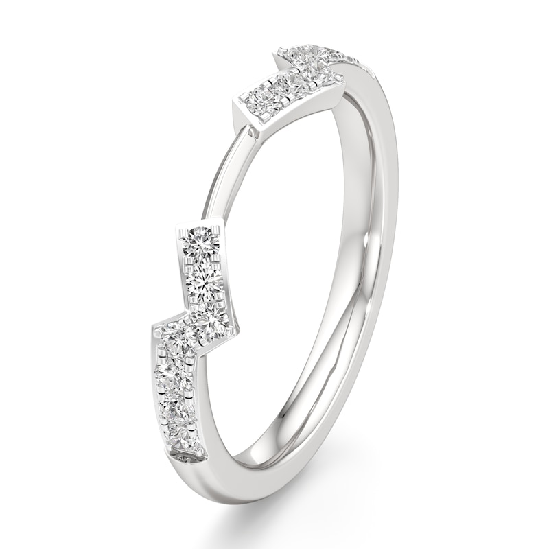 Main Image 4 of J'Lure Lab-Grown Diamond Angled Contour Wedding Band 1/4 ct tw 18K White Gold