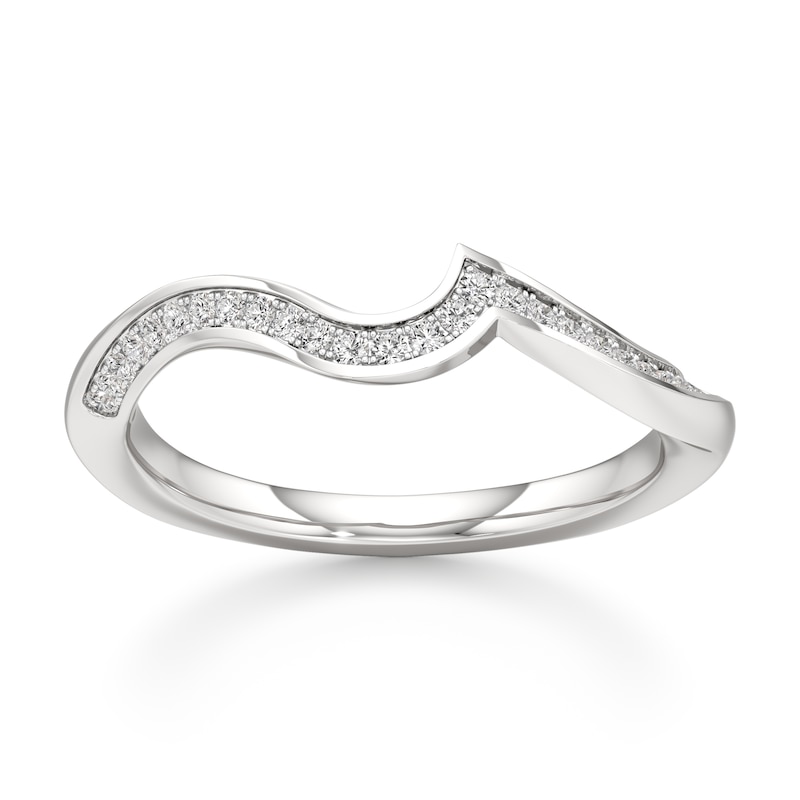Main Image 1 of J'Lure Lab-Grown Diamond Contour Wedding Band 1/8 ct tw 18K White Gold
