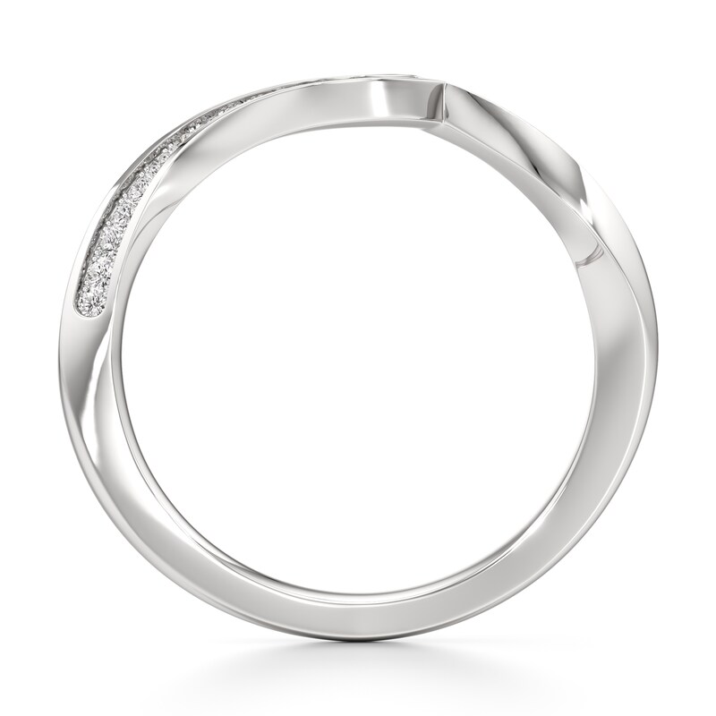 Main Image 2 of J'Lure Lab-Grown Diamond Contour Wedding Band 1/8 ct tw 18K White Gold
