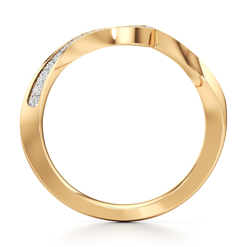 Main Image 2 of J'Lure Lab-Grown Diamond Contour Wedding Band 1/6 ct tw 18K Yellow Gold