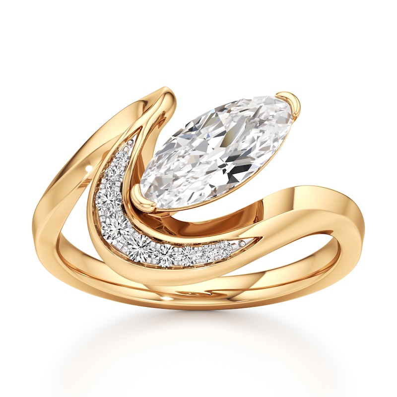 Main Image 1 of J'Lure Moval Old-Cut Lab-Grown Diamond Engagement Ring 1 ct tw 18K Yellow Gold