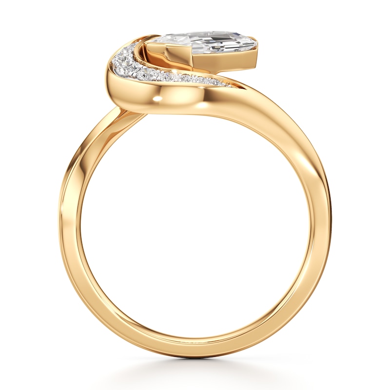 Main Image 2 of J'Lure Oval Portrait-Cut Lab-Grown Diamond Engagement Ring 1 ct tw 18K Yellow Gold