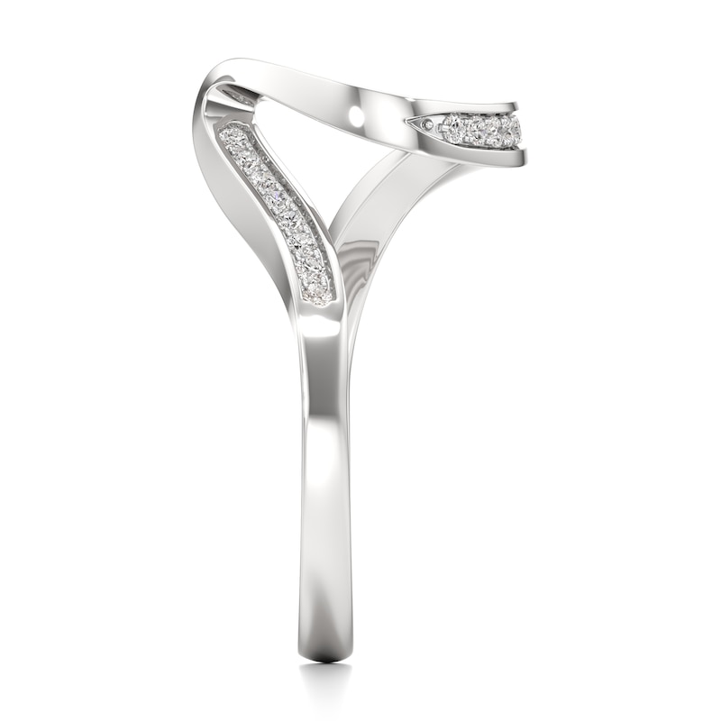 Main Image 3 of J'Lure Lab-Grown Diamond Contour Wedding Band 1/6 ct tw 18K White Gold