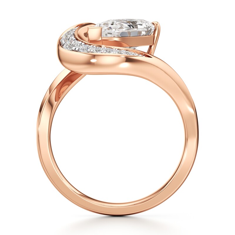 Main Image 2 of J'Lure Pear Step-Cut Lab-Grown Diamond Engagement Ring 2 ct tw 18K Rose Gold