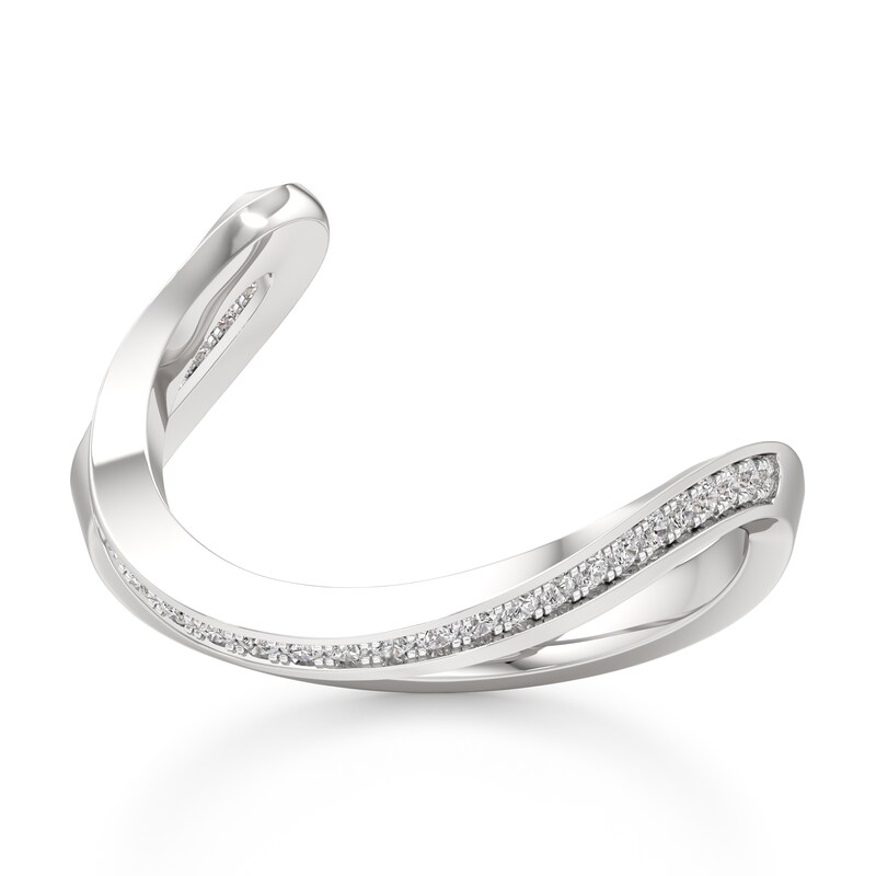 Main Image 1 of J'Lure Lab-Grown Diamond Contour Wedding Band 1/6 ct tw 18K White Gold