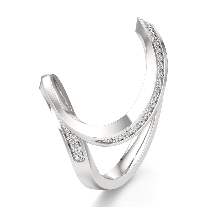Main Image 4 of J'Lure Lab-Grown Diamond Contour Wedding Band 1/6 ct tw 18K White Gold