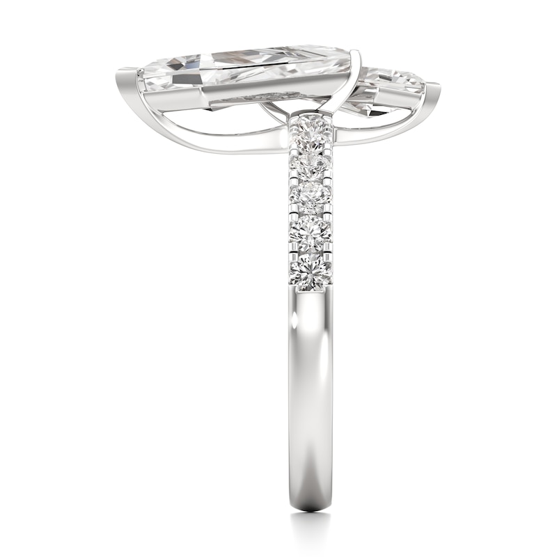 Main Image 3 of J'Lure Kite Step-Cut Two-Stone Lab-Grown Diamond Engagement Ring 1-7/8 ct tw 18K White Gold