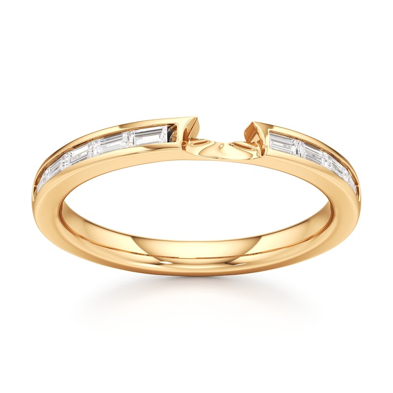 Main Image 1 of J'Lure Baguette-Cut Lab-Grown Diamond Contour Wedding Band 3/8 ct tw 18K Yellow Gold