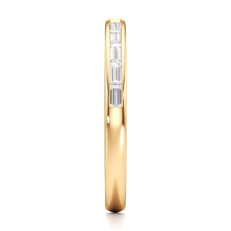 Main Image 3 of J'Lure Baguette-Cut Lab-Grown Diamond Contour Wedding Band 3/8 ct tw 18K Yellow Gold