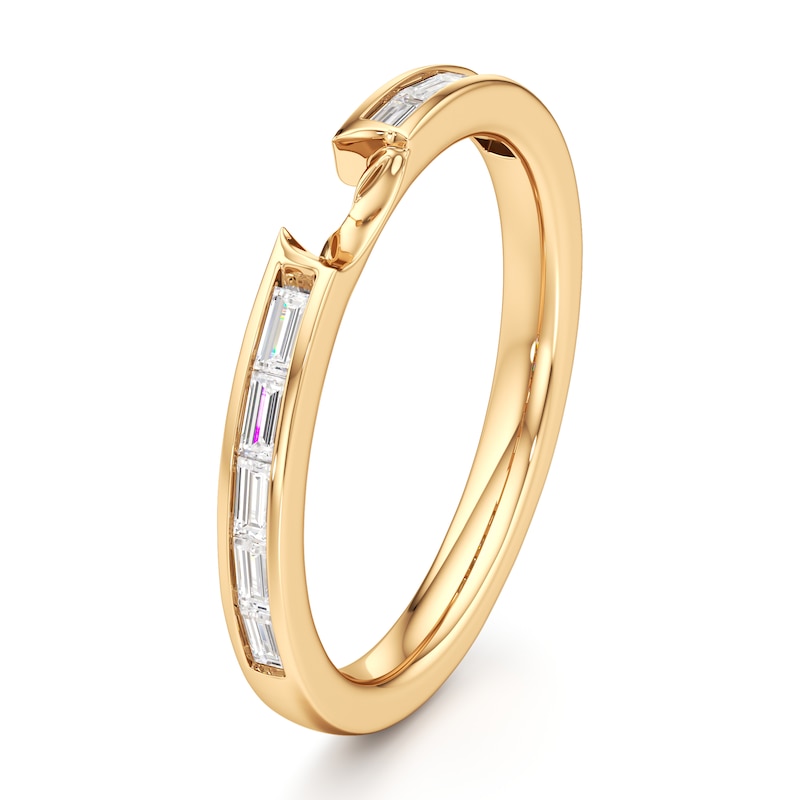 Main Image 4 of J'Lure Baguette-Cut Lab-Grown Diamond Contour Wedding Band 3/8 ct tw 18K Yellow Gold