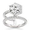 Thumbnail Image 1 of J'Lure Hexagon Step-Cut Lab-Grown Diamond Spiral Engagement Ring 3-7/8 ct tw 18K White Gold