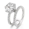 Thumbnail Image 4 of J'Lure Hexagon Step-Cut Lab-Grown Diamond Spiral Engagement Ring 3-7/8 ct tw 18K White Gold