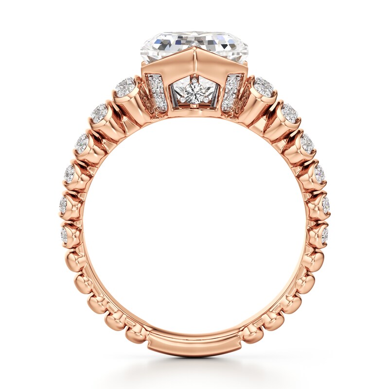 Main Image 2 of J'Lure Hexagon Brilliant-Cut Lab-Grown Diamond Engagement Ring 3-1/2 ct tw 18K Rose Gold