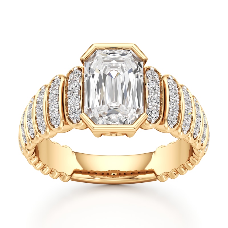 Main Image 1 of J'Lure Imperial-Emerald Step-Cut Lab-Grown Diamond Engagement Ring 2-3/8 ct tw 18K Yellow Gold