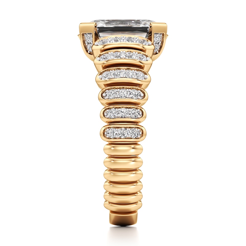 Main Image 3 of J'Lure Imperial-Emerald Step-Cut Lab-Grown Diamond Engagement Ring 2-3/8 ct tw 18K Yellow Gold