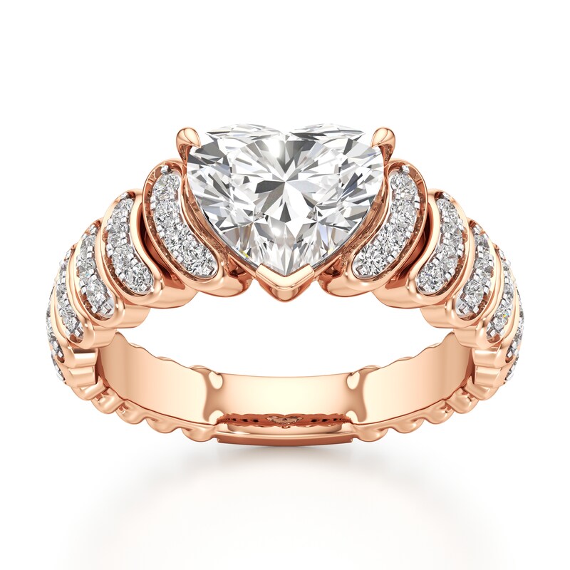 Main Image 1 of J'Lure Heart Brilliant-Cut Lab-Grown Diamond Engagement Ring 2-1/4 ct tw 18K Rose Gold