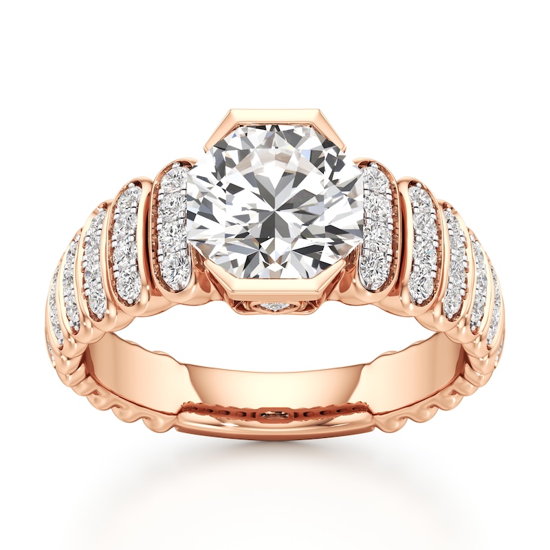 Main Image 1 of J'Lure Octagon Brilliant-Cut Lab-Grown Diamond Engagement Ring 2-1/3 ct tw 18K Rose Gold