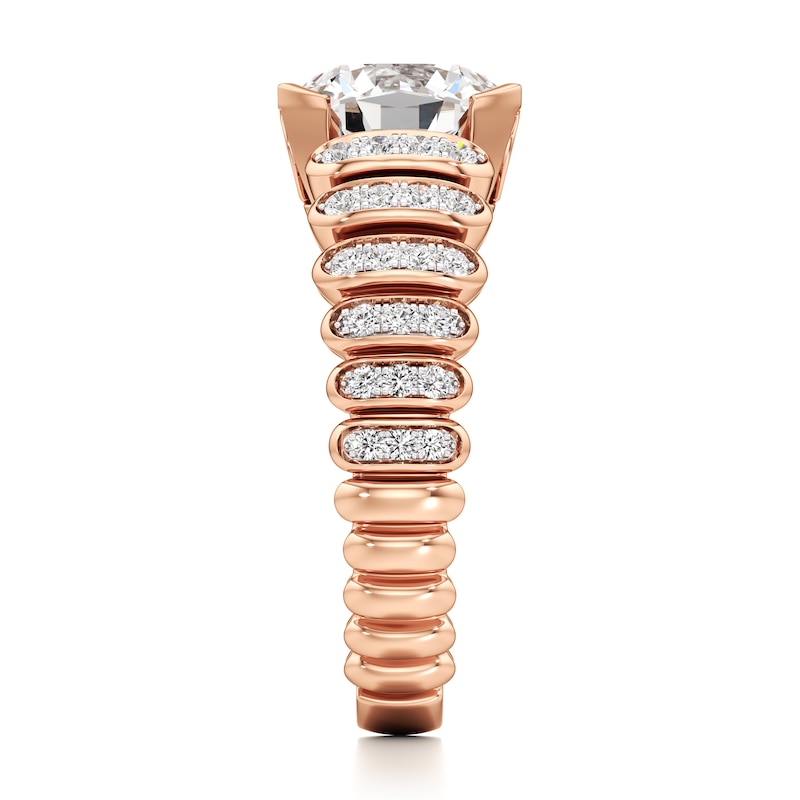 Main Image 3 of J'Lure Octagon Brilliant-Cut Lab-Grown Diamond Engagement Ring 2-1/3 ct tw 18K Rose Gold