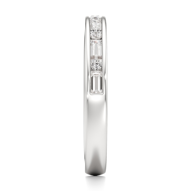 Main Image 3 of J'Lure Baguette & Round-Cut Lab-Grown Diamond Wedding Band 3/8 ct tw 18K White Gold