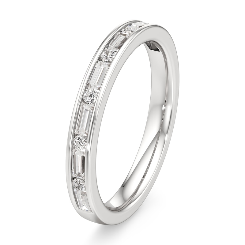 Main Image 4 of J'Lure Baguette & Round-Cut Lab-Grown Diamond Wedding Band 3/8 ct tw 18K White Gold