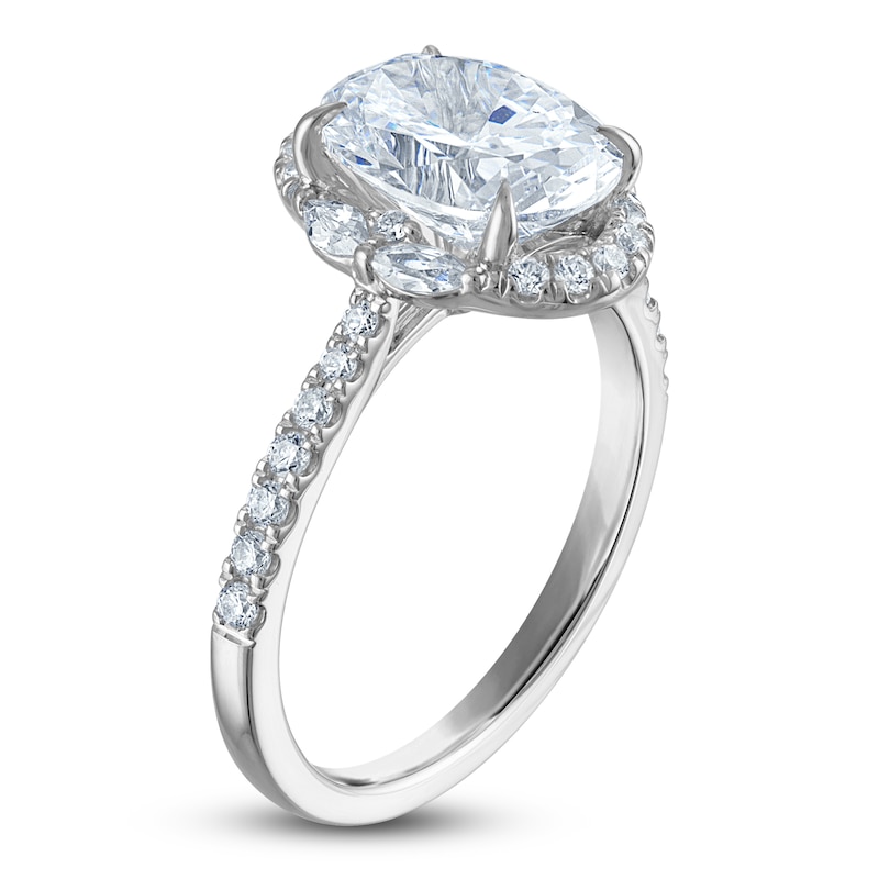 Main Image 2 of Vera Wang VOW Oval-Cut Lab-Grown Diamond Halo Engagement Ring 3 ct tw 14K White Gold