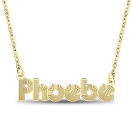 Retro Name Necklace 24K Yellow Gold-Plated Sterling Silver 18"