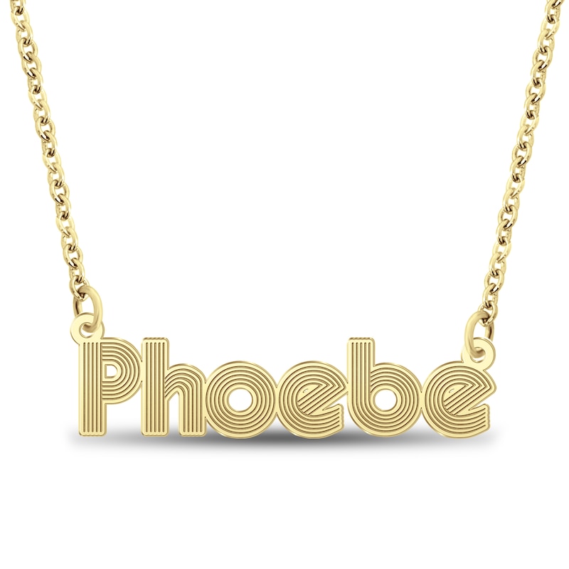Main Image 1 of Retro Name Necklace 24K Yellow Gold-Plated Sterling Silver 18"