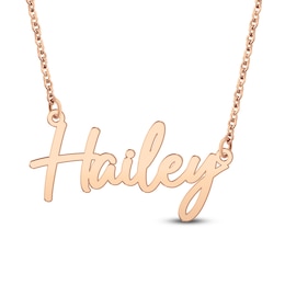 Script Nameplate Necklace 14K Rose Gold-Plated Sterling Silver 18"