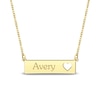 Thumbnail Image 1 of Engravable Name Bar Necklace with Heart Cutout 24K Yellow Gold-Plated Sterling Silver 18"