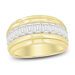 Men's Emerald-Cut Lab-Grown Diamond Fashion Ring 3 ct tw 14K Yellow Gold