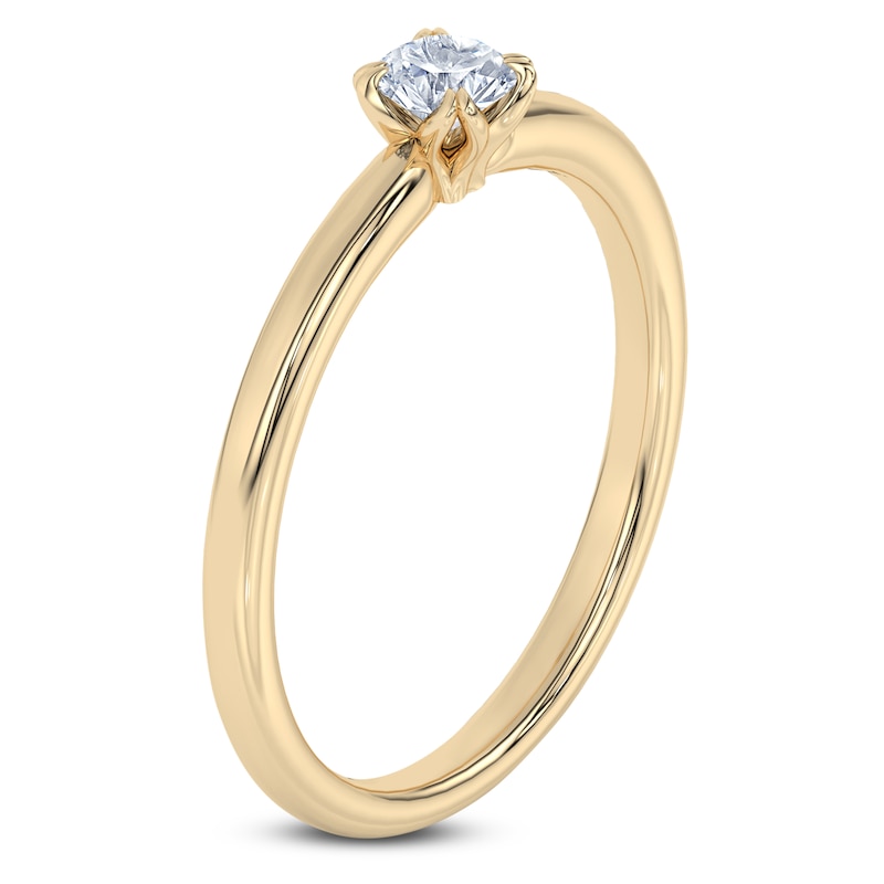 Main Image 2 of Certified Round-Cut Diamond Solitaire Engagement Ring 1/4 ct tw 18K Yellow Gold (SI2/G)