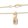 Thumbnail Image 3 of Oval-Cut Natural Tanzanite & Diamond Necklace 1/20 ct tw 10K Yellow Gold 18"