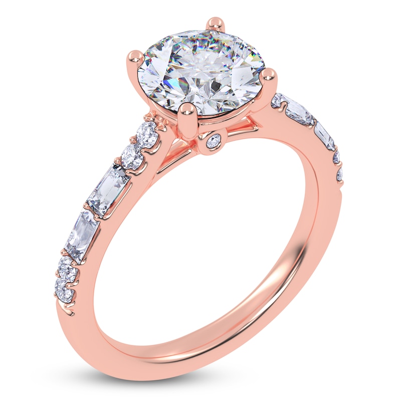 Main Image 2 of Round-Cut Lab-Grown Diamond Engagement Ring 1-7/8 ct tw 14K Rose Gold