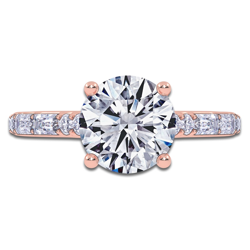 Main Image 3 of Round-Cut Lab-Grown Diamond Engagement Ring 1-7/8 ct tw 14K Rose Gold
