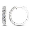 Thumbnail Image 1 of Pear-Shaped Lab-Grown Diamond Tilted Hoop Earrings 2 ct tw 14K White Gold