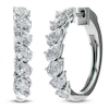 Thumbnail Image 2 of Pear-Shaped Lab-Grown Diamond Tilted Hoop Earrings 2 ct tw 14K White Gold