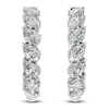 Thumbnail Image 3 of Pear-Shaped Lab-Grown Diamond Tilted Hoop Earrings 2 ct tw 14K White Gold