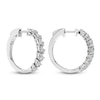 Thumbnail Image 4 of Pear-Shaped Lab-Grown Diamond Tilted Hoop Earrings 2 ct tw 14K White Gold