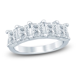 Princess-Cut Lab-Grown Diamond Five-Stone Anniversary Ring 3 ct tw 14K White Gold