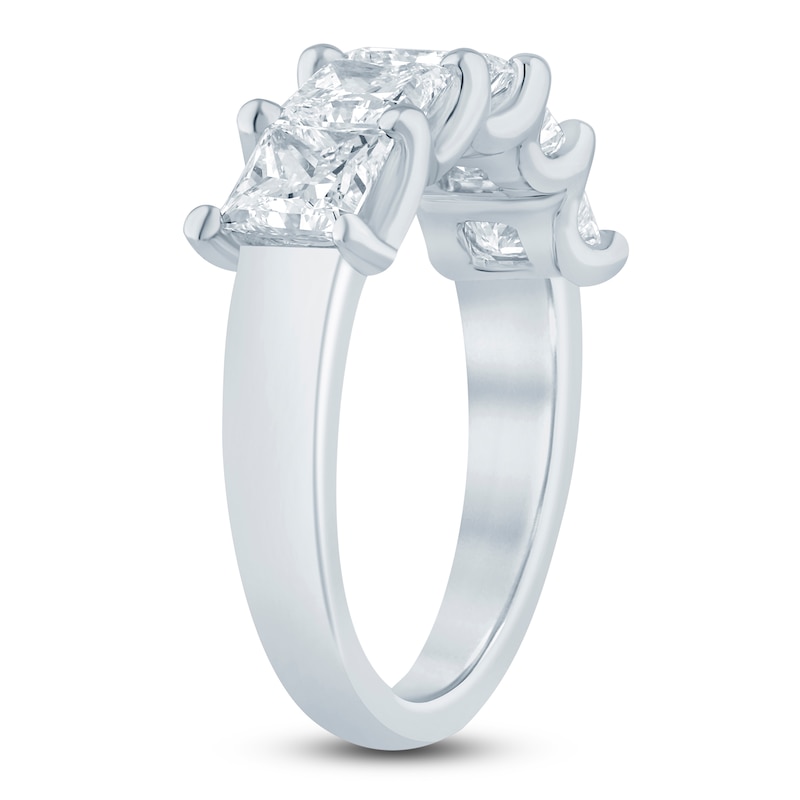 Main Image 2 of Princess-Cut Lab-Grown Diamond Five-Stone Anniversary Ring 3 ct tw 14K White Gold