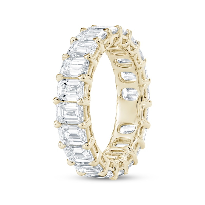 Main Image 2 of Emerald-Cut Lab-Grown Diamond Eternity Band 5-3/4 - 6-7/8 ct tw 14K Yellow Gold