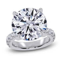 Round-Cut Lab-Grown Diamond Hidden Halo Engagement Ring 11 ct tw 14K White Gold