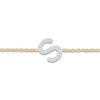 Thumbnail Image 2 of Diamond Initial S Bracelet 1/15 ct tw 10K Yellow Gold 7.5"